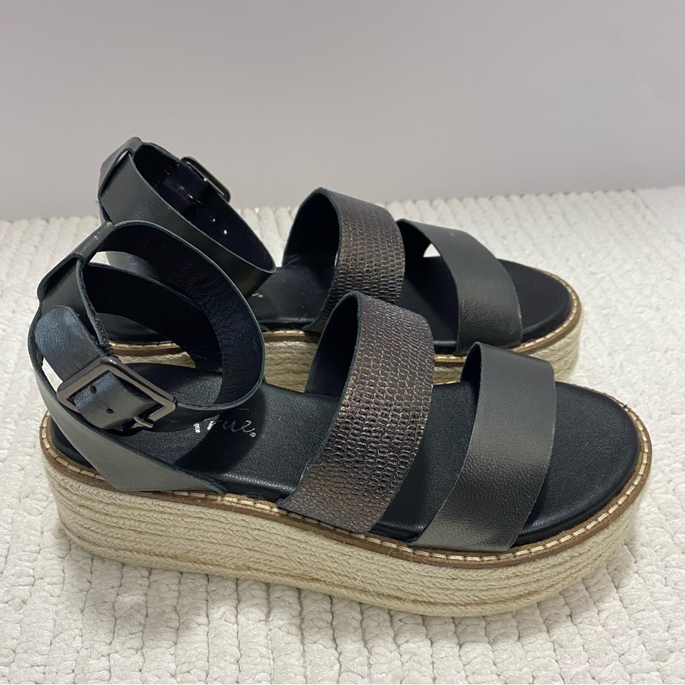 Diba True Day line Black Sandals Leather Upper Size 6.5 M Women’s‎